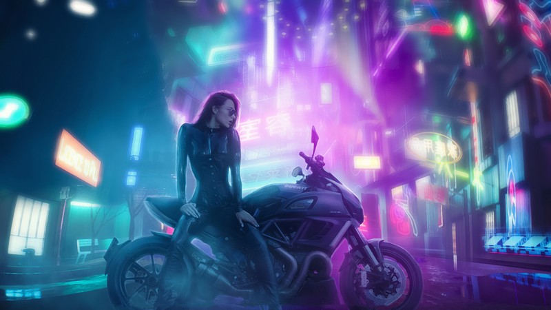 biker, cyberpunk, artist, hd, 4k, ducati, artstation