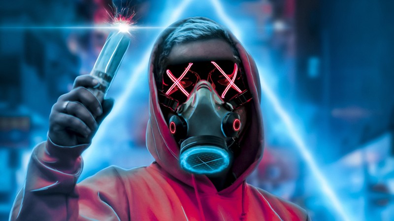 mask, smoke, artist, artwork, digital art, hd, 4k, hoodie, anonymus