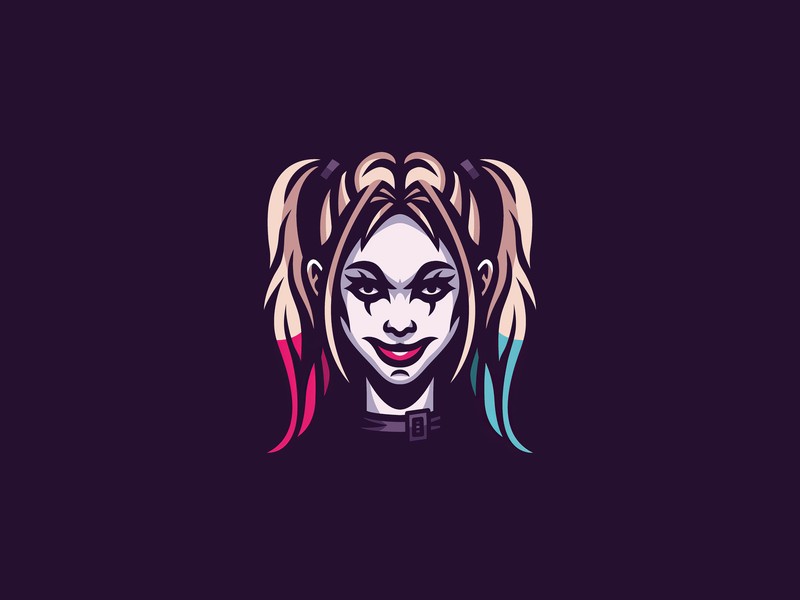 harley quinn, superheroes, minimalism, minimalist, hd, 4k, dribbble