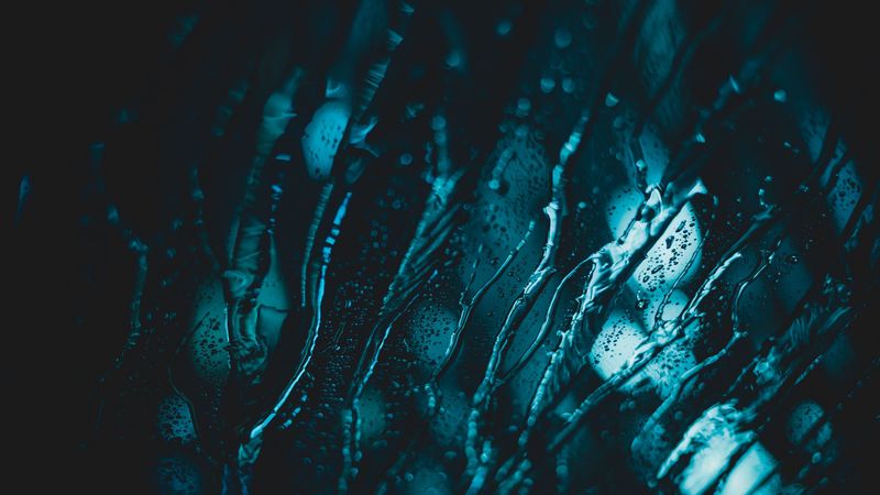 glass, wet, macro, drops, drips, 4k