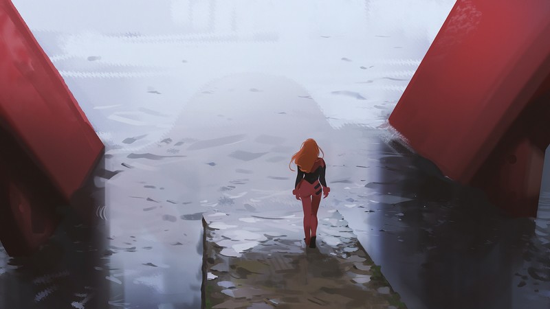 asuka langley soryu, neon genesis evangelion, anime girl, anime, hd, artist, artwork, digital art, 4k, deviantart