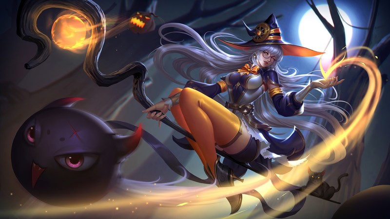 halloween, witch, artist, artwork, digital art, hd, 4k