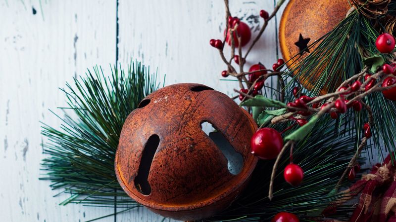 gift, branches, decorations, new year, christmas, 4k