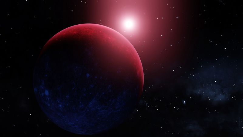 planet, stars, glow, space, 4k