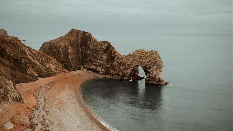 beach, sea, rocks, coast, landscape, 4k