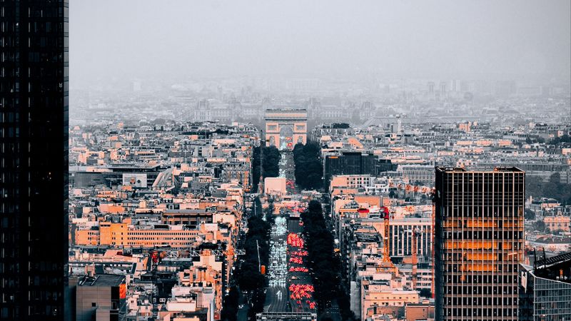 city, buildings, aerial view, architecture, paris, france, 4k
