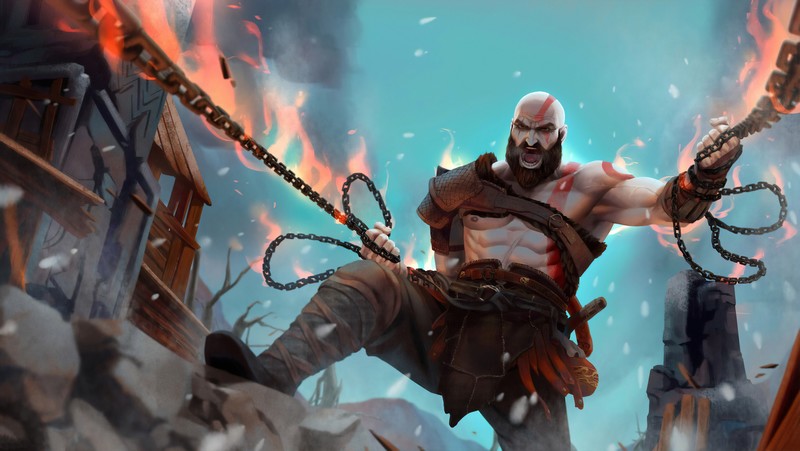 kratos, hd, 4k, artwork, digital art, artstation, god of war