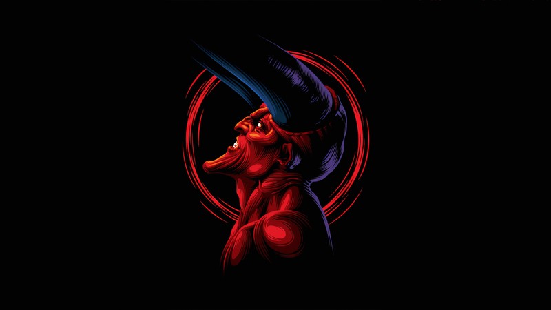 artist, hd, 4k, artwork, devil, demon, dark, minimalism, minimalist