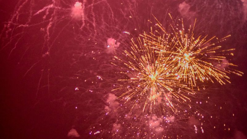 fireworks, salute, sparks, smoke, holiday, 4k
