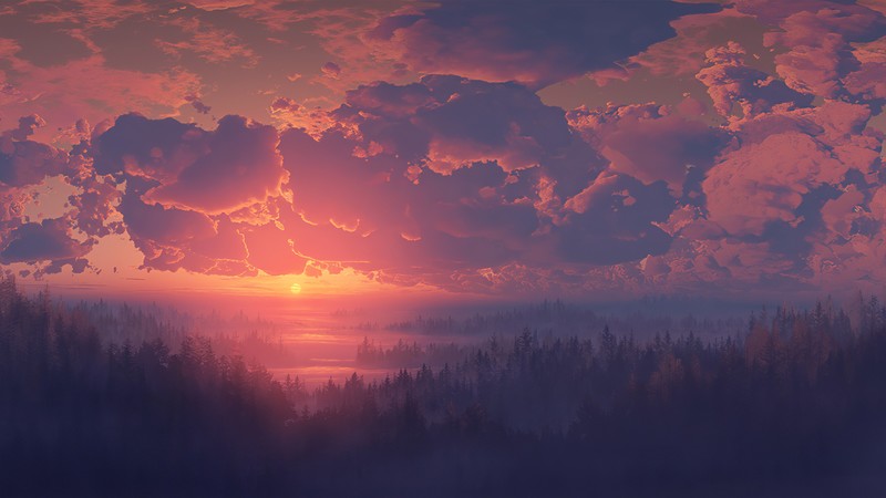 sunset, artist, artwork, digital art, hd, 4k, artstation
