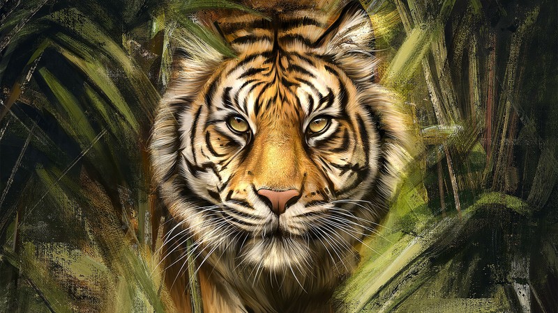 tiger, animals, artist, artwork, digital art, hd, artstation