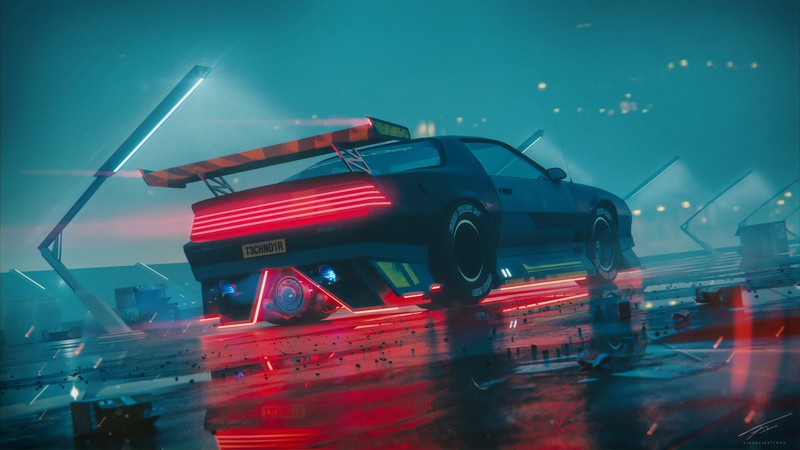 cyberpunk, camaro, artist, artwork, digital art, hd, 4k, artstation
