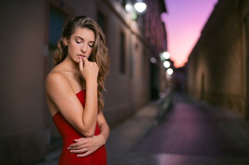red dress, girls, model, hd