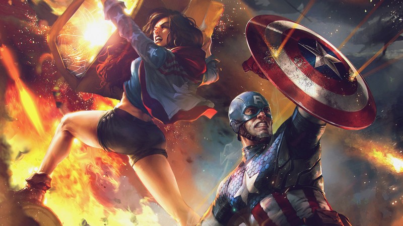 captain america, miss america, superheroes, artist, artwork, digital art, hd, 4k, artstation