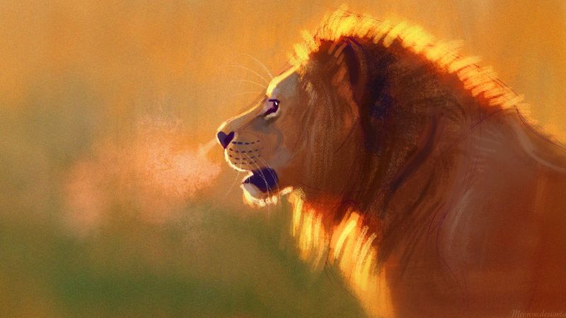 lion, big cat, king of beasts, wildlife, art, 4k