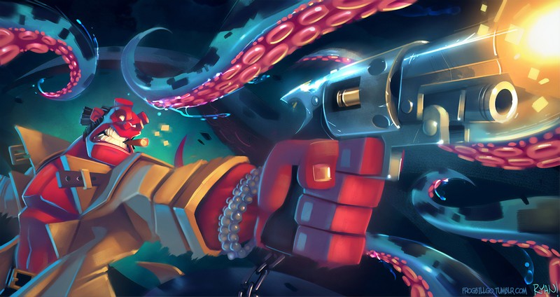 hellboy, superheroes, artist, artwork, digital art, hd, 4k, deviantart