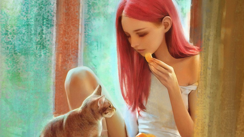 cat, artist, artwork, digital art, hd, artstation