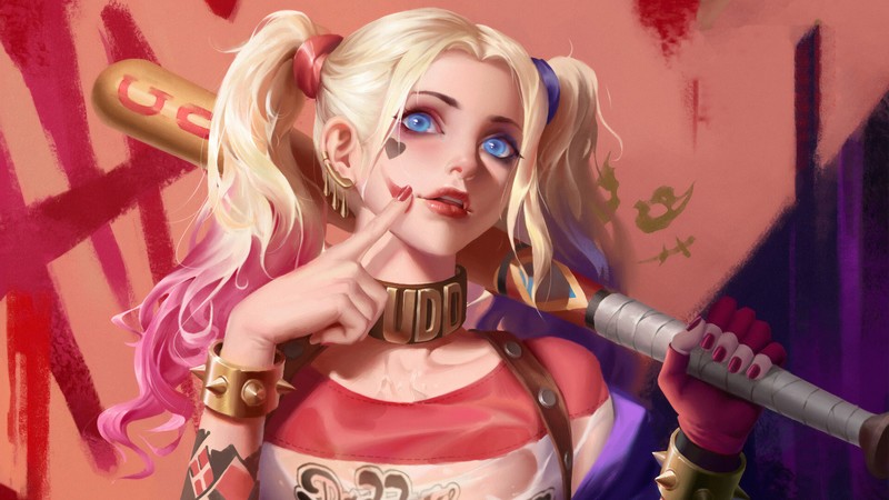 harley quinn, hd, superheroes, digital art, artwork, 4k, artstation