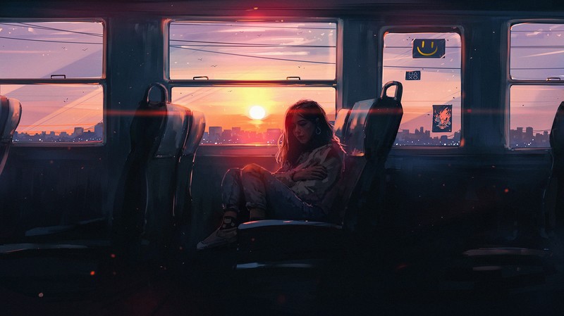 alone, train, artist, artwork, digital art, hd, 4k, deviantart
