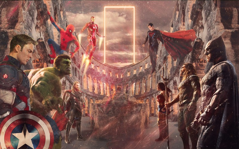 avengers, justice league, hd, 4k, superheroes, artwork, behance