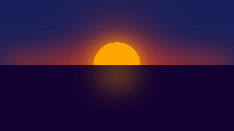 sunset, minimalism, minimalist, artist, artwork, digital art, hd, 4k