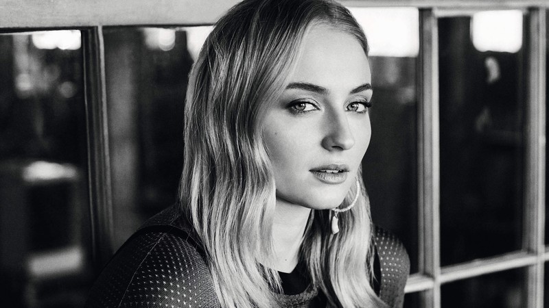 sophie turner, celebrities, girls, hd, photoshoot, 4k, monochrome, black and white