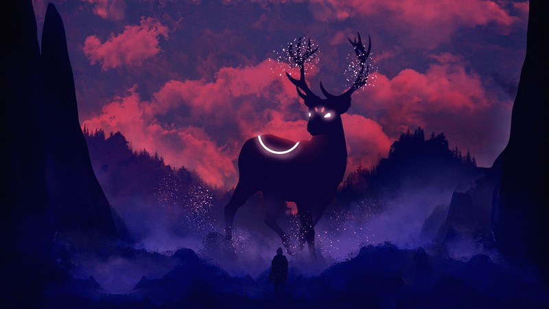 reindeer, artist, artwork, digital art, hd, artstation