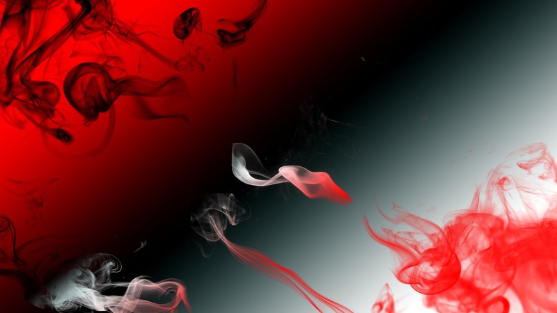 smoke, red, digital art, abstract, hd, 4k