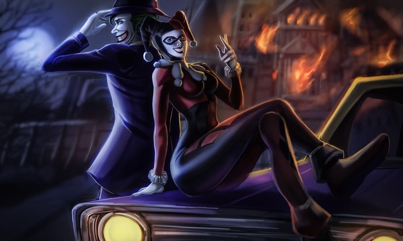 joker, harley quinn, hd, superheroes, digital art, artwork, 4k