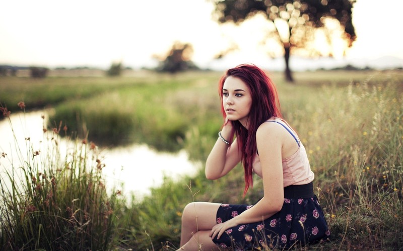 redhead, girls, outdoors, model, hd, 4k