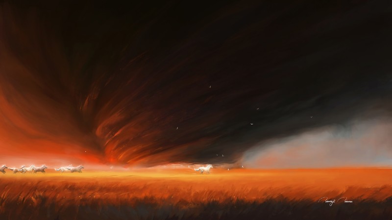 horses, animals, artist, artwork, digital art, hd, 4k, painting, deviantart