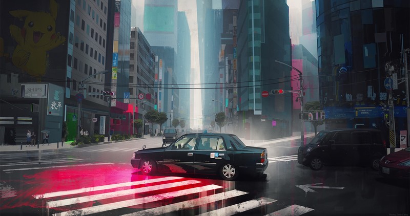 tokyo, street, artist, artwork, digital art, hd, 4k, artstation