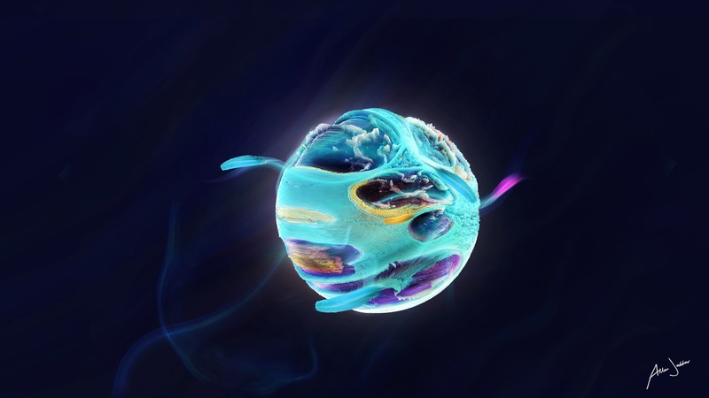 planet, abstract, digital art, hd, 4k, behance