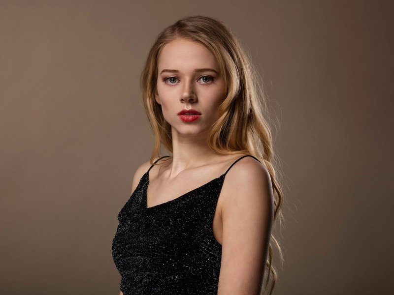 blonde, girls, model, hd, black dress