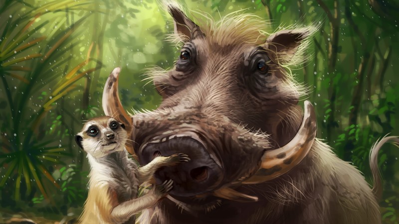 pumbaa, hd, 4k, artwork, artstation, artist, the lion king