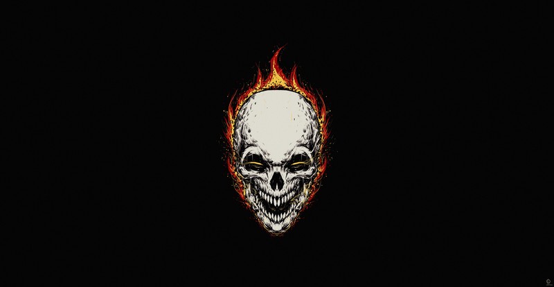 ghost rider, superheroes, hd, 4k, 5k, artstation, dark, minimalism, minimalist
