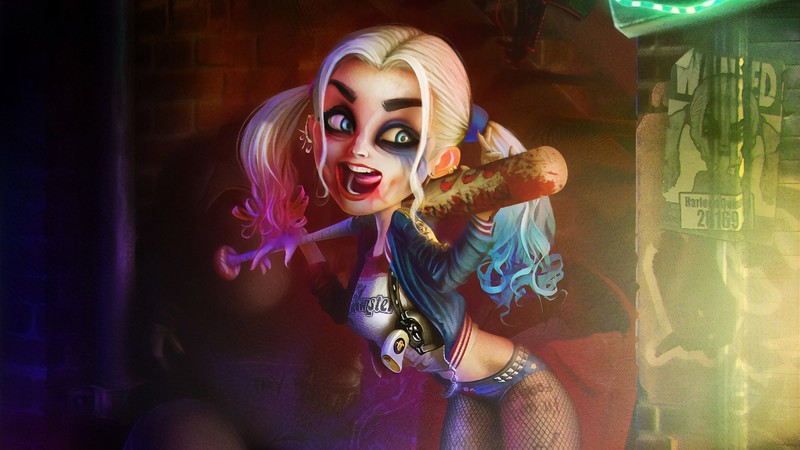 harley quinn, supervillain, artist, artwork, digital art, hd, 4k, behance