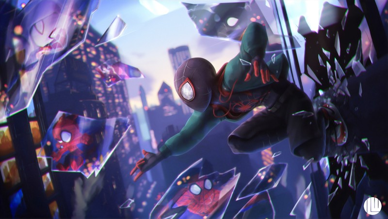 spiderman into the spider verse, spiderman, movies, hd, superheroes, artwork, artist, digital art, 4k