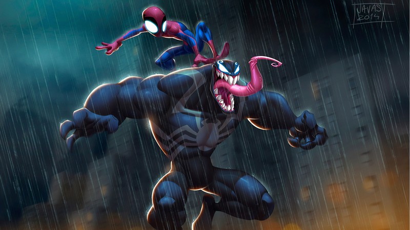 venom, spiderman, hd, 4k, superheroes, artwork, deviantart