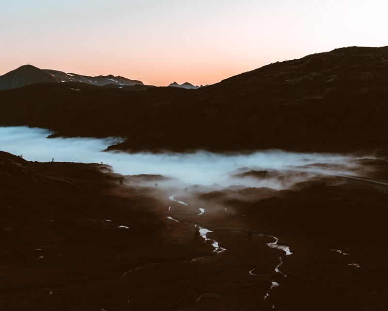 mountains, sunset, evening, nature, hd, 4k, 5k