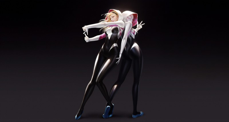 gwen, gwen stacy, hd, artwork, artist, digital art, superheroes, artstation, 4k