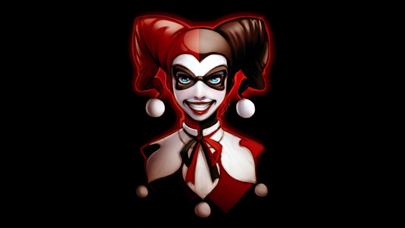 harley quinn, supervillain, hd, behance, 4k, oled, dark, black