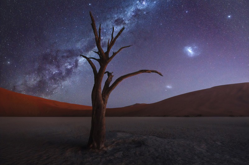 milky way, desert, nature, hd, 4k