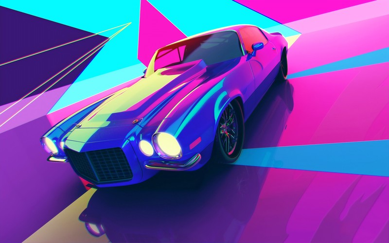 camaro, synthwave, artist, artwork, digital art, hd, 4k