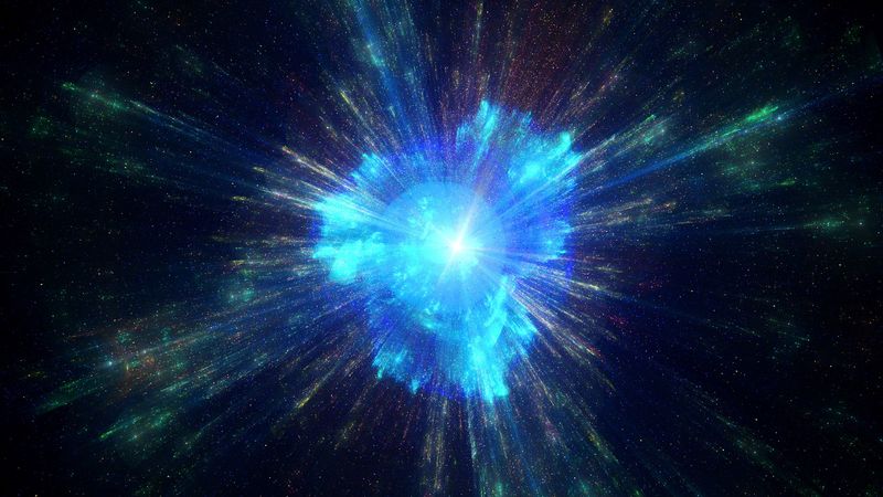 space explosion, flare, glare, light, rays, 4k