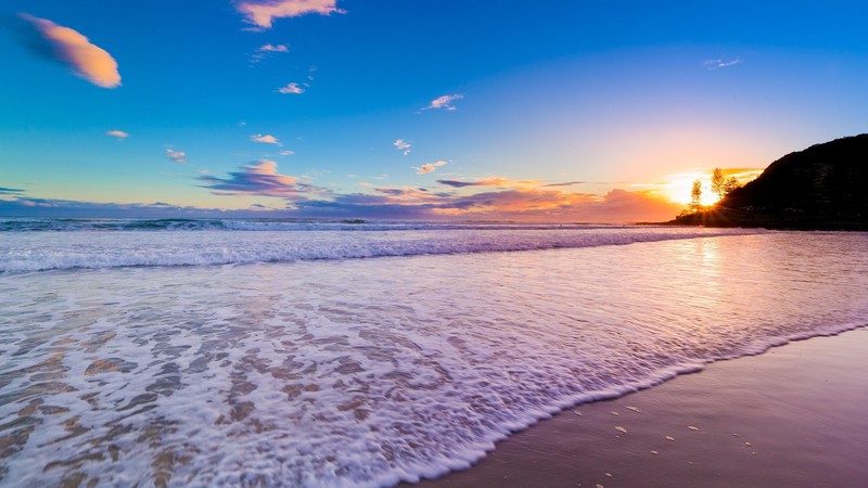 beach, sunset, nature, hd, 4k