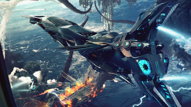 scifi, battle, artist, artwork, digital art, hd, 4k