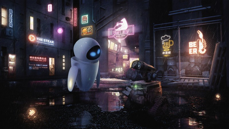 pixar, disney, movies, wall e, hd, 4k, artwork