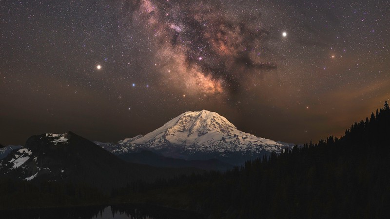 milky way, lake, nature, hd, 4k
