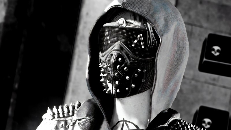 wrench watch dogs 2, watch dogs 2, games, hd, 4k, monochrome, black and white
